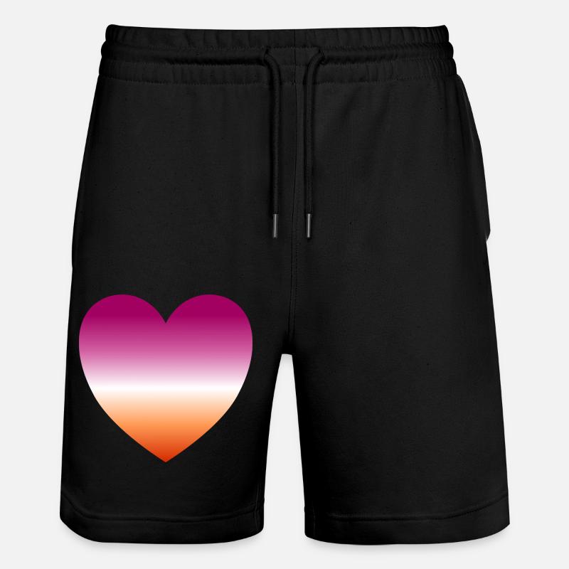 Lesbisches Herz - Stanley/Stella Unisex Bio Joggingshorts Trainer - Schwarz