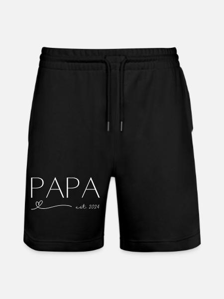 Papa est 2024 - Stanley/Stella Trainer Unisex Organic Jogging Shorts - black