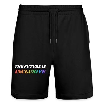 The Future Is Inclusive LGBT Pride Rainbow - Stanley/Stella Trainer Unisex Organic Jogging Shorts - black - Front - Nik (191cm) & Marisol (170cm)