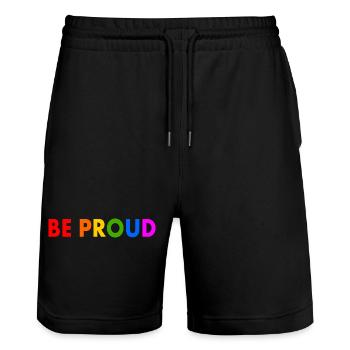 Be proud - Stanley/Stella Unisex Bio Joggingshorts Trainer  - Schwarz - Vorne - Nik (191cm) & Marisol (170cm)