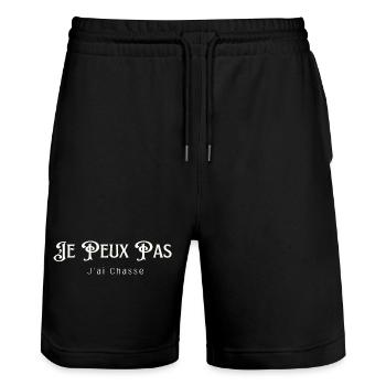 I can't I hunted - Stanley/Stella Trainer Unisex Organic Jogging Shorts - black - Front - Nik (191cm) & Marisol (170cm)