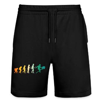 Steckenpferd Evolution Hobby Horsing - Stanley/Stella Unisex Bio Joggingshorts Trainer  - Schwarz - Vorne - Nik (191cm) & Marisol (170cm)