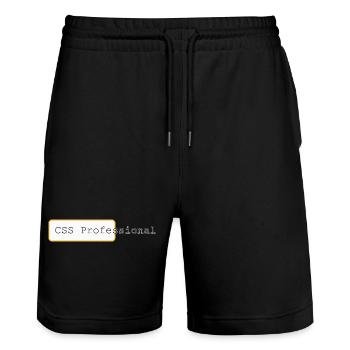 CSS Professional - Meister der Weblayouts - Stanley/Stella Unisex Bio Joggingshorts Trainer  - Schwarz - Vorne - Nik (191cm) & Marisol (170cm)