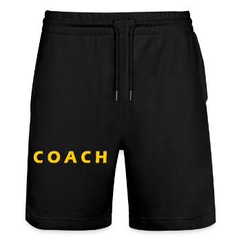 COACH - Stanley/Stella Trainer Unisex Organic Jogging Shorts - black - Front - Nik (191cm) & Marisol (170cm)