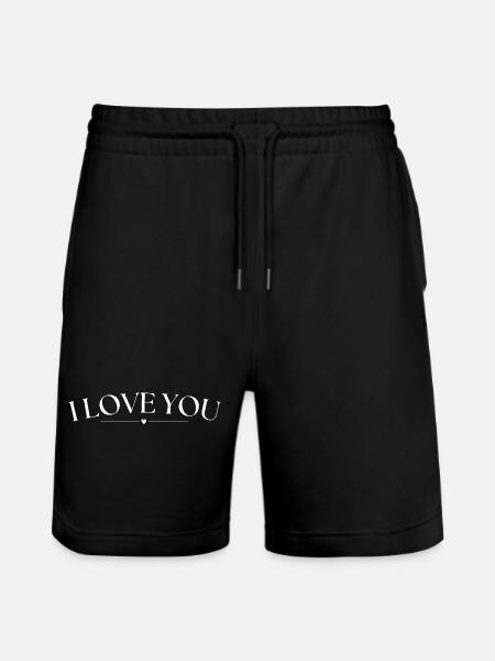 I love you - Stanley/Stella Trainer Unisex Organic Jogging Shorts - black