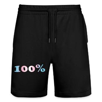 100 % trans - Short de jogging bio TRAINER Stanley/Stella unisexe - noir - Devant - Nik (191cm) & Marisol (170cm)