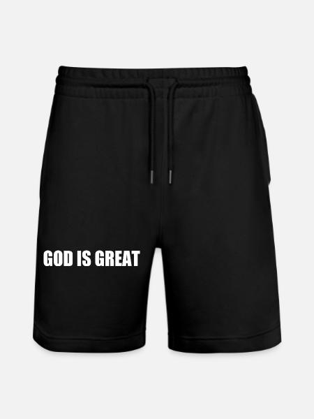 god is great - Stanley/Stella Trainer Unisex Organic Jogging Shorts - black