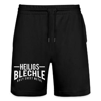 Heiligs Blechle Schwaben Spruch - Stanley/Stella Unisex Bio Joggingshorts Trainer  - Schwarz - Vorne - Nik (191cm) & Marisol (170cm)