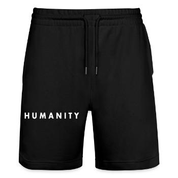 Humanity - Stanley/Stella Trainer Unisex Organic Jogging Shorts - black - Front - Nik (191cm) & Marisol (170cm)