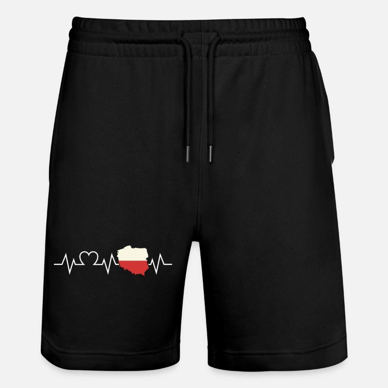Polonais Heartbeat Pologne - Short de jogging bio TRAINER Stanley/Stella unisexe - noir