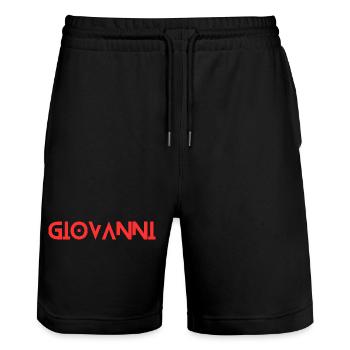 Giovanni - Stanley/Stella Unisex Bio Joggingshorts Trainer  - Schwarz - Vorne - Nik (191cm) & Marisol (170cm)