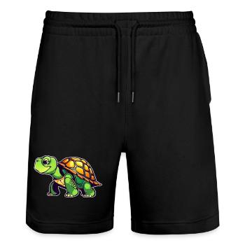 Tortue mignonne - Short de jogging bio TRAINER Stanley/Stella unisexe - noir - Devant - Nik (191cm) & Marisol (170cm)