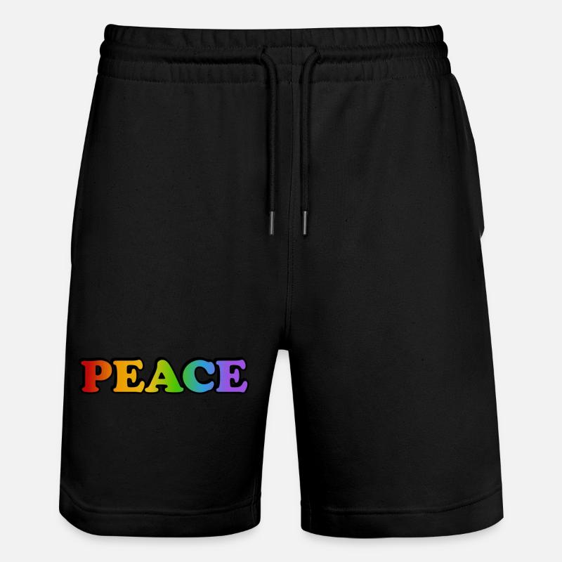 Friedens-Regenbogen - Stanley/Stella Unisex Bio Joggingshorts Trainer  - Schwarz