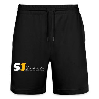 Jahrgang 1973 Lustig 51 Jahre alt Bday Männer Frauen - Stanley/Stella Unisex Bio Joggingshorts Trainer  - Schwarz - Vorne - Nik (191cm) & Marisol (170cm)