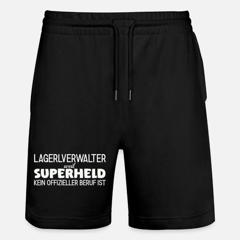 Lagerverwalter Superheld - Stanley/Stella Unisex Bio Joggingshorts Trainer  - Schwarz