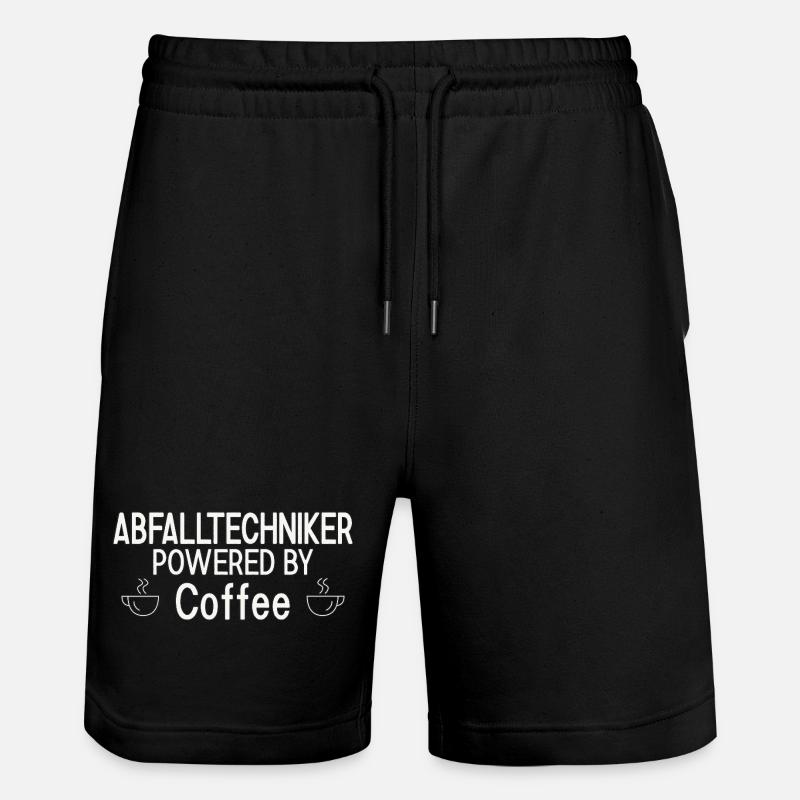 Abfalltechniker Powered By Coffee - Stanley/Stella Unisex Bio Joggingshorts Trainer  - Schwarz