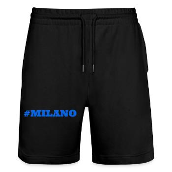 #Milano Milan Milan - Stanley/Stella Trainer Unisex Organic Jogging Shorts - black - Front - Nik (191cm) & Marisol (170cm)