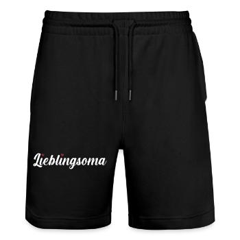 Großmutter Oma - Stanley/Stella Unisex Bio Joggingshorts Trainer  - Schwarz - Vorne - Nik (191cm) & Marisol (170cm)