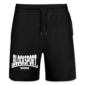 Blocksport Sweat à capuche Ultras Hooligans 1312 Football - Short de jogging bio TRAINER Stanley/Stella unisexe - noir - Devant - Nik (191cm) & Marisol (170cm)