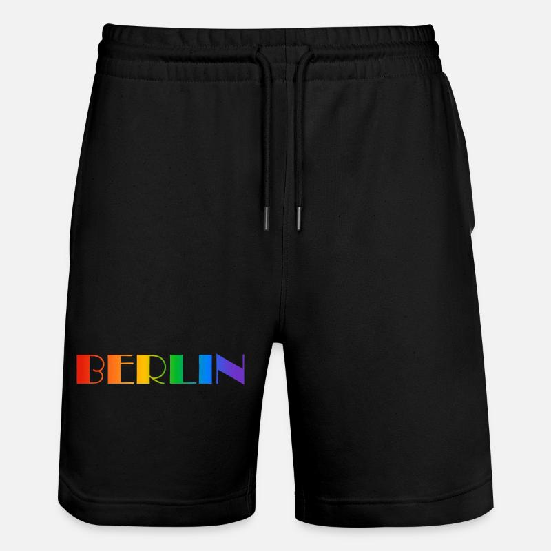 Texte arc-en-ciel de Berlin - Short de jogging bio TRAINER Stanley/Stella unisexe - noir