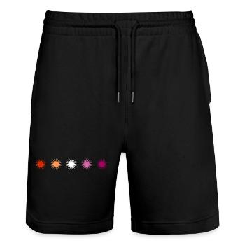 Fierté lesbienne subtile - Short de jogging bio TRAINER Stanley/Stella unisexe - noir - Devant - Nik (191cm) & Marisol (170cm)