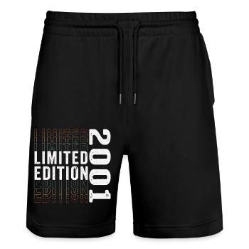 Limitierte Auflage 2001 - Toller 22. Geburtstag - Stanley/Stella Unisex Bio Joggingshorts Trainer  - Schwarz - Vorne - Nik (191cm) & Marisol (170cm)