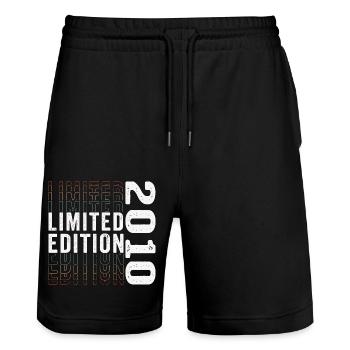 Limitierte Auflage 2010 - Toller 13. Geburtstag - Stanley/Stella Unisex Bio Joggingshorts Trainer  - Schwarz - Vorne - Nik (191cm) & Marisol (170cm)