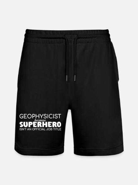Geophysicist Superhero Geophysics - Stanley/Stella Trainer Unisex Organic Jogging Shorts - black