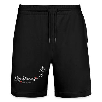 BIG dreams <3 come true - Stanley/Stella Unisex Bio Joggingshorts Trainer  - Schwarz - Vorne - Nik (191cm) & Marisol (170cm)