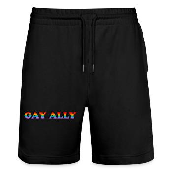 LGBTQ-Verbündeter - Stanley/Stella Unisex Bio Joggingshorts Trainer  - Schwarz - Vorne - Nik (191cm) & Marisol (170cm)
