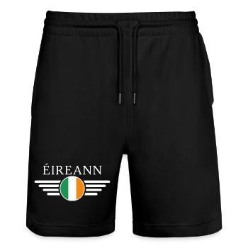 T-shirt design de style irlandais - Short de jogging bio TRAINER Stanley/Stella unisexe - noir - Devant - Nik (191cm) & Marisol (170cm)