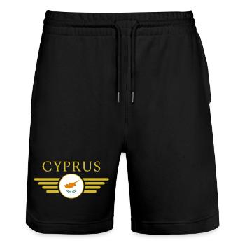 Ich liebe Zypern, Eleganz Stil Design T-Shirt - Stanley/Stella Unisex Bio Joggingshorts Trainer  - Schwarz - Vorne - Nik (191cm) & Marisol (170cm)