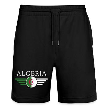 I Love Algeria, Elegance Style Design T-Shirt - Stanley/Stella Trainer Unisex Organic Jogging Shorts - black - Front - Nik (191cm) & Marisol (170cm)