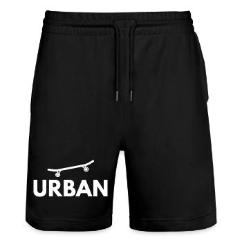Oakfresh Clothing - Urban - Stanley/Stella Trainer Unisex Organic Jogging Shorts - black - Front - Nik (191cm) & Marisol (170cm)