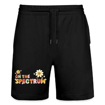 On the spectrum - Stanley/Stella Trainer Unisex Organic Jogging Shorts - black - Front - Nik (191cm) & Marisol (170cm)