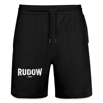 Rudow Original - Stanley/Stella Unisex Bio Joggingshorts Trainer  - Schwarz - Vorne - Nik (191cm) & Marisol (170cm)