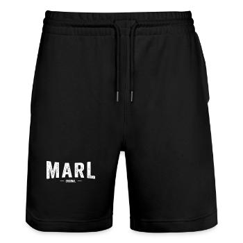 Marl Original - Stanley/Stella Unisex Bio Joggingshorts Trainer  - Schwarz - Vorne - Nik (191cm) & Marisol (170cm)