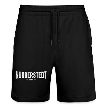 Norderstedt Original - Stanley/Stella Unisex Bio Joggingshorts Trainer  - Schwarz - Vorne - Nik (191cm) & Marisol (170cm)