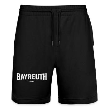 Bayreuth Original - Stanley/Stella Unisex Bio Joggingshorts Trainer  - Schwarz - Vorne - Nik (191cm) & Marisol (170cm)