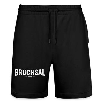 Bruchsal Original - Stanley/Stella Unisex Bio Joggingshorts Trainer  - Schwarz - Vorne - Nik (191cm) & Marisol (170cm)