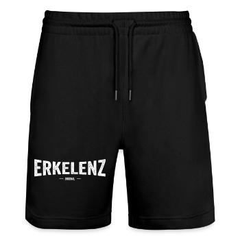 Erkelenz Original - Stanley/Stella Unisex Bio Joggingshorts Trainer  - Schwarz - Vorne - Nik (191cm) & Marisol (170cm)