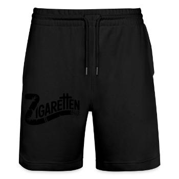 Cigarettes - German Memes - Stanley/Stella Trainer Unisex Organic Jogging Shorts - black - Front - Nik (191cm) & Marisol (170cm)