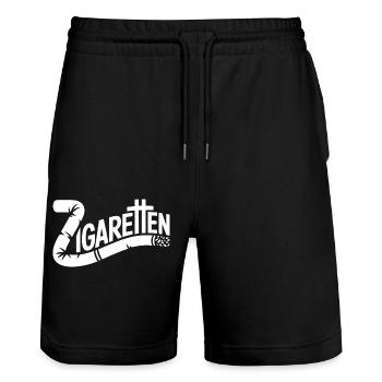 Cigarettes - German Memes - Stanley/Stella Trainer Unisex Organic Jogging Shorts - black - Front - Nik (191cm) & Marisol (170cm)