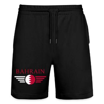 J’aime Bahreïn, T-shirt design de style élégance - Short de jogging bio TRAINER Stanley/Stella unisexe - noir - Devant - Nik (191cm) & Marisol (170cm)