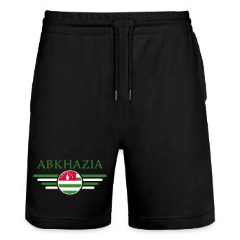 I Love Abkhazia, Elegance Style Design T-Shirt - Stanley/Stella Trainer Unisex Organic Jogging Shorts - black - Front - Nik (191cm) & Marisol (170cm)
