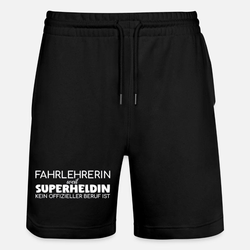 Instructeur de conduite Superheroine Auto-école - Short de jogging bio TRAINER Stanley/Stella unisexe - noir
