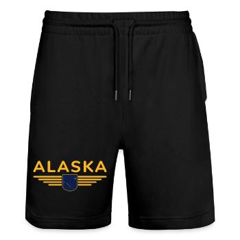 Alaska Fan T-Shirt – USA Style - Stanley/Stella Trainer Unisex Organic Jogging Shorts - black - Front - Nik (191cm) & Marisol (170cm)