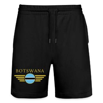 J’aime le Botswana, T-shirt design de style élégance - Short de jogging bio TRAINER Stanley/Stella unisexe - noir - Devant - Nik (191cm) & Marisol (170cm)