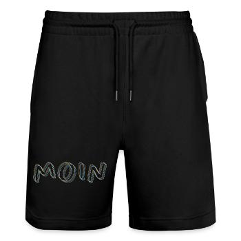 moin - Stanley/Stella Unisex Bio Joggingshorts Trainer  - Schwarz - Vorne - Nik (191cm) & Marisol (170cm)