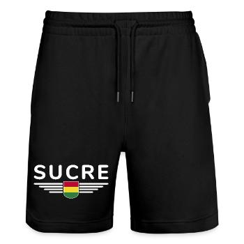 Sucre Bolivia Fans T-Shirt Design - Short de jogging bio TRAINER Stanley/Stella unisexe - noir - Devant - Nik (191cm) & Marisol (170cm)